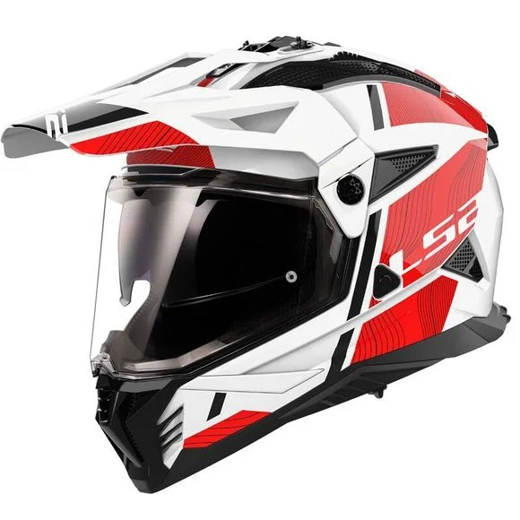 Casque LS2 MX702 PIONEER II HILL – Blanc / Rouge Ref : LS0900