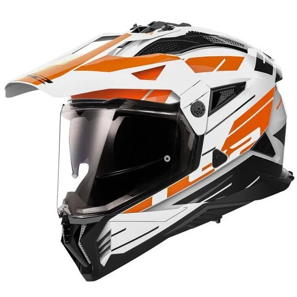 Casque LS2 MX702 PIONEER II NAMIB – Blanc / Orange Ref : LS0897