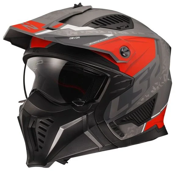 Casque LS2 OF606 DRIFTER – DEVOR – Gris / Rouge Ref : LS0802