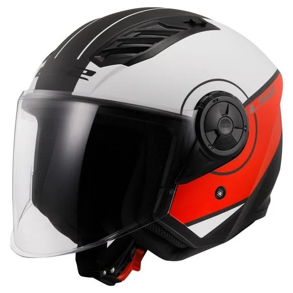Casque LS2 OF616 – AIRFLOW II – COVER – Blanc / Rouge Ref : LS0997