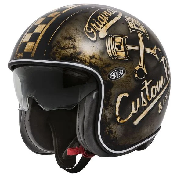 Casque Premier VINTAGE – OP 9 – BLACK MAT – Noir / Jaune Ref : PE0227