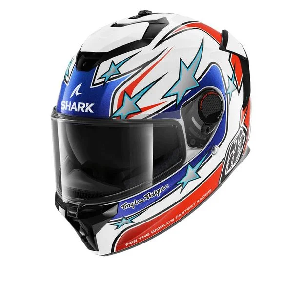 Casque Shark SPARTAN GT PRO – FLAGSTAFF x TROYLEE DESIGN – Blanc / Bleu Ref : SH1738