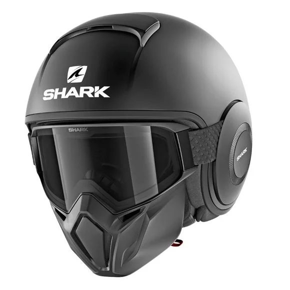 Casque Shark STREET DRAK – BLANK MAT – Noir / Gris Ref : SH1088