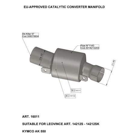 Catalyseur moto LEOVINCE KYMCO AK550 2017-2020