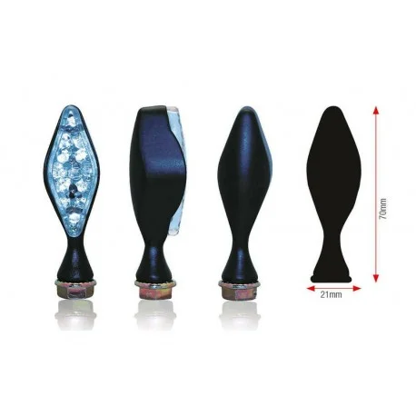 Clignotants moto universel LOSANGE LEDS noir