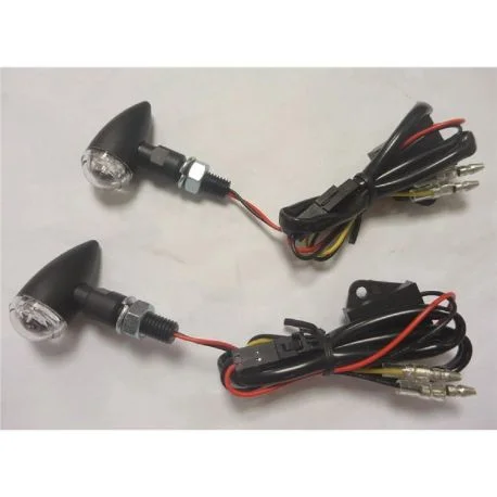 Clignotants moto universel Noirs Shell Led Homologues