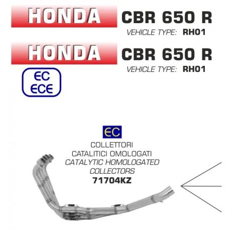 Collecteur d’echappement ARROW HONDA CB650R NEO SPORT CAFE / CBR650R 2019-2023