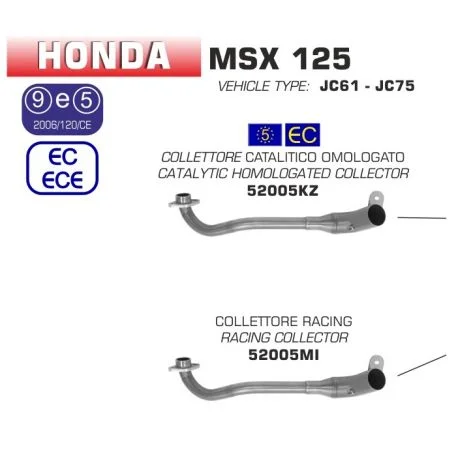 Collecteur d’Echappement ARROW HONDA MSX 125 2016-2020