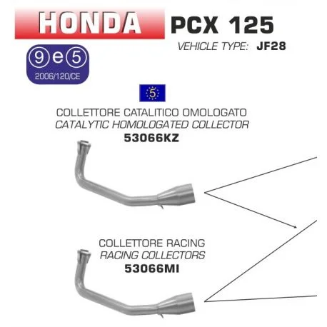 Collecteur d’Echappement ARROW HONDA PCX 125 PCX 150 SH 125 SH 150