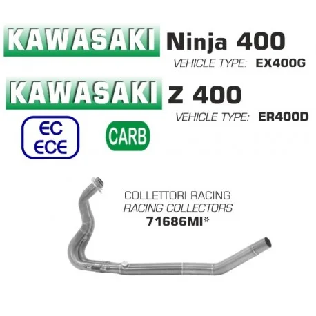 Collecteur d’Echappement ARROW KAWASAKI Z400 NINJA 400