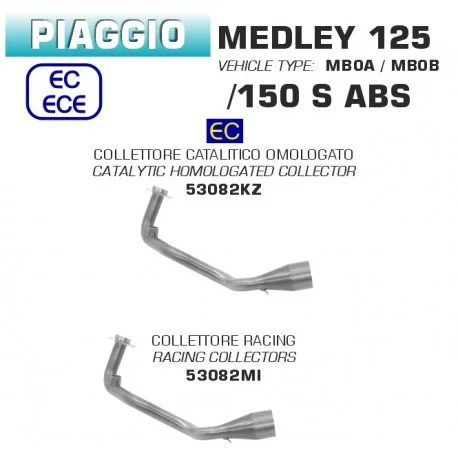 Collecteur d’Echappement ARROW PIAGGIO 125 MEDLEY 150 MEDLEY 2020-2023