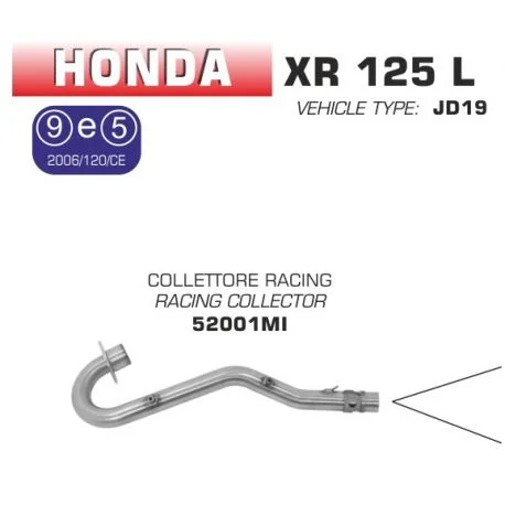 Collecteur d’Echappement ARROW racing HONDA XR125L XR125R XR125SM 2004-2005