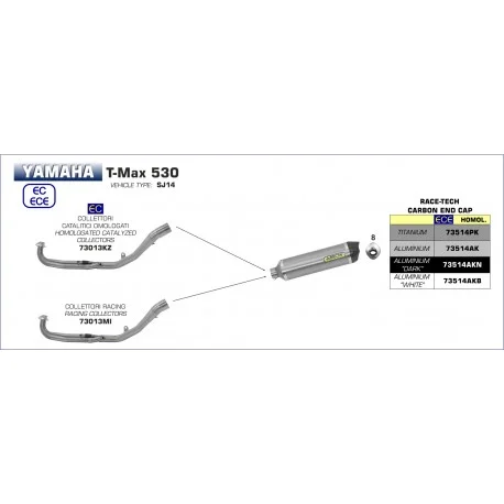 Collecteur d’Echappement ARROW YAMAHA T-MAX 530 2017-2019 T-MAX 560 2020-2021