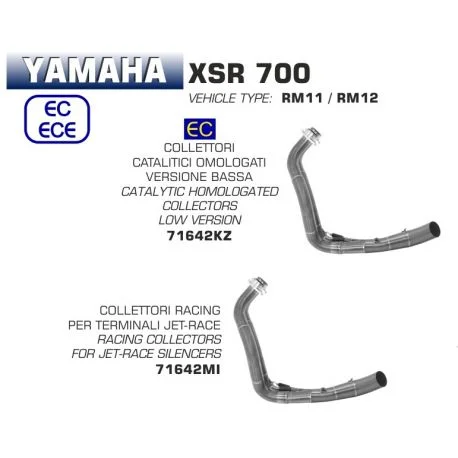 Collecteur d’Echappement ARROW YAMAHA XSR 700 MT-07 MT-07 TRACER