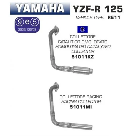 Collecteur d’Echappement ARROW YAMAHA YZF-R 125 2014-2016