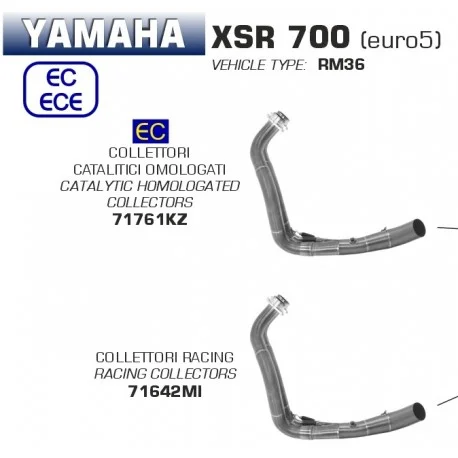 Collecteur d’Echappement catalyse ARROW YAMAHA XSR 700 2021-2023