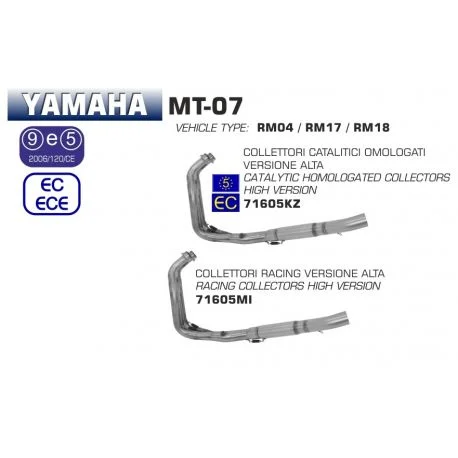Collecteur d’Echappement position haute ARROW YAMAHA MT-07 MT-07 TRACER TRACER 7