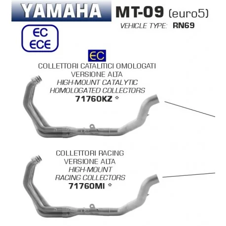 Collecteur d’Echappement position haute ARROW YAMAHA MT-09 2021-2023