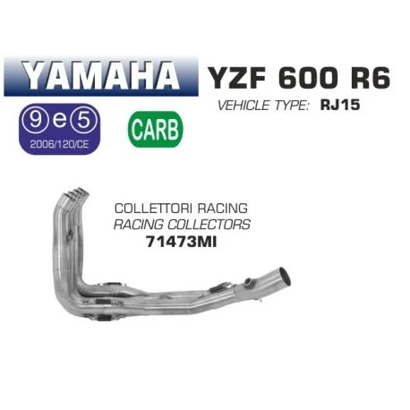 Collecteur d’Echappement racing ARROW YAMAHA YZF R6 2012-2016