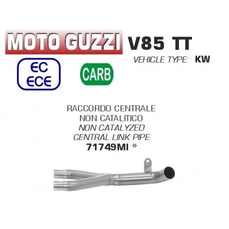 Collecteur racing d’Echappement ARROW MOTO GUZZI V85TT 2019-2020