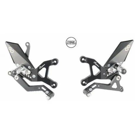 Commandes reculees reglables / repliables LIGHTECH selection inversee KAWASAKI ZX6R 2005-2021