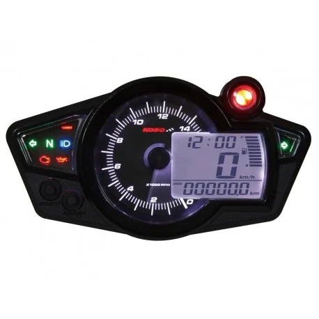 Compteur de vitesse moto KOSO RX1N+ GP Style II multifonctions universel