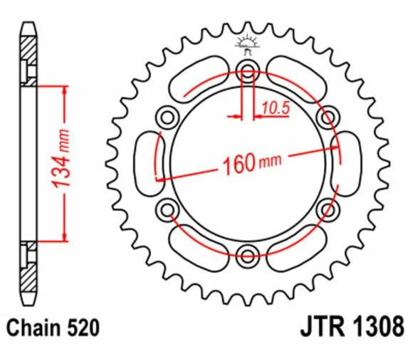 Couronne JT. acier standard 1308 – 520 Ref : JTC01311A / 1074898002