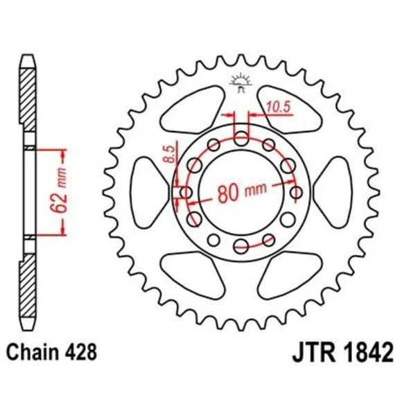Couronne JT. acier standard 1842 – 428 Ref : JTC01314A / 1074957001