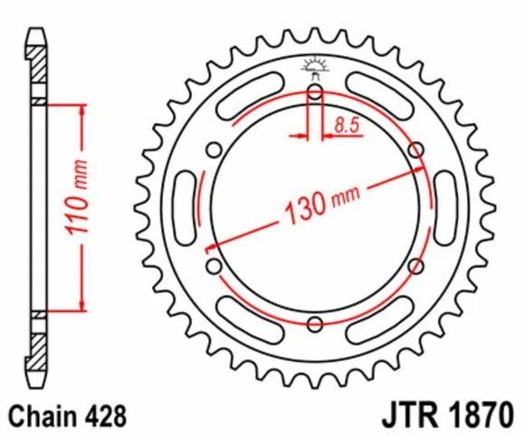 Couronne JT. acier standard 1870 – 428 Ref : JTC01315A / 1074965002