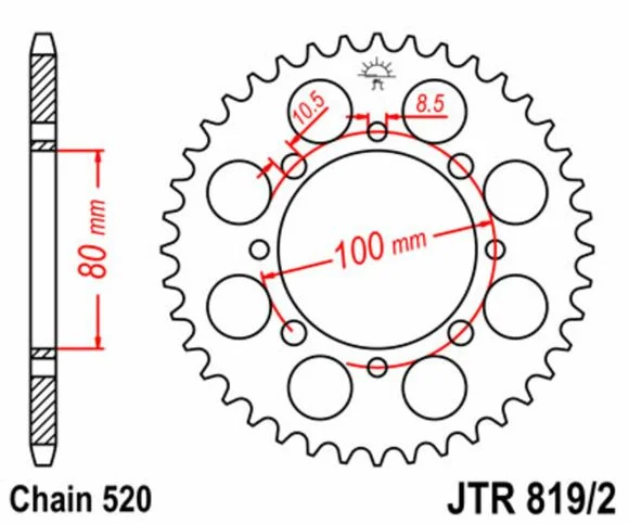 Couronne JT. acier standard – 520 (41 dents) Ref : JTC00001A / 1022168