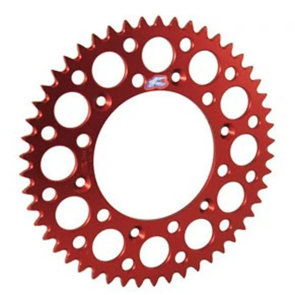 Couronne Renthal Ultra light Anodise rouge Anti boue 50 dents Ref : 491300 / 1075621022