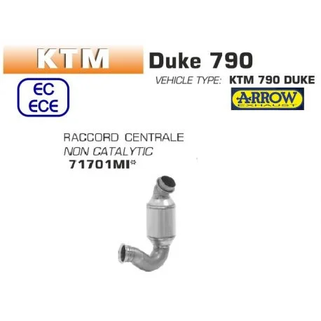 Decatalyseur d’echappement ARROW KTM 790 DUKE 790 ADVENTURE 890 DUKE R 890 ADVENTURE HUSQVARNA NORDEN 901 CF MOTO MT 800