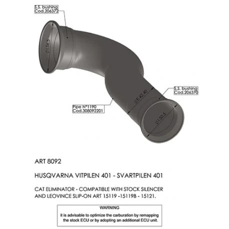 Decatalyseur LEOVINCE HUSQVARNA 401 SVARTPILEN / 401 VITPILEN 2018-2019