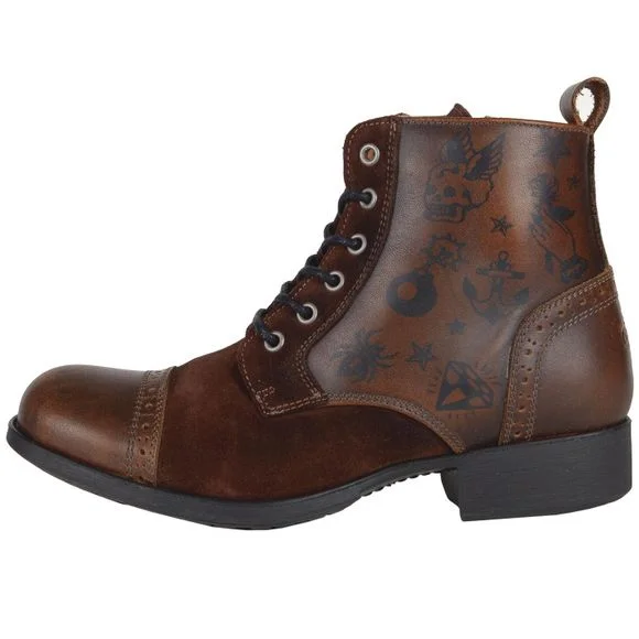 Demi-bottes Helstons MEHARI MOTIFS CHOCO – Marron / Marron Ref : HS0989