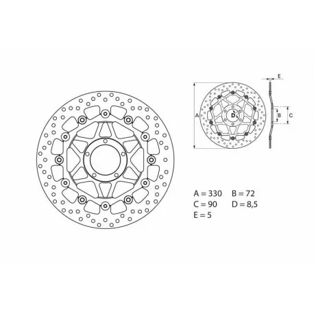 Disque de frein BREMBO ORO 78B40890 ROND FLOTTANT