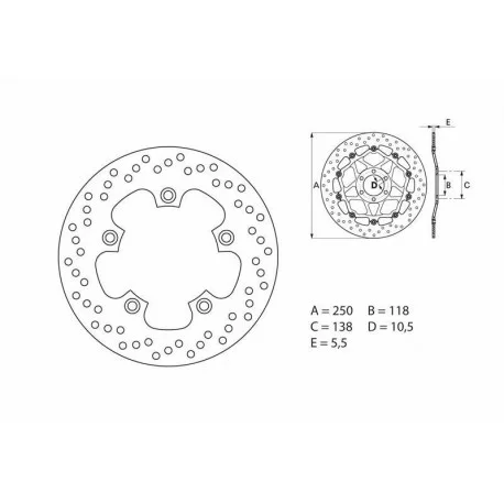 Disque de frein BREMBO Oro fixe 68B407A2