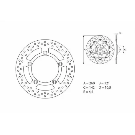 Disque de frein BREMBO Oro fixe 68B407B4