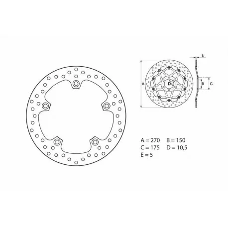 Disque de frein BREMBO Oro fixe 68B407G0