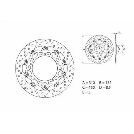Disque de frein BREMBO Oro flottant 78B40860
