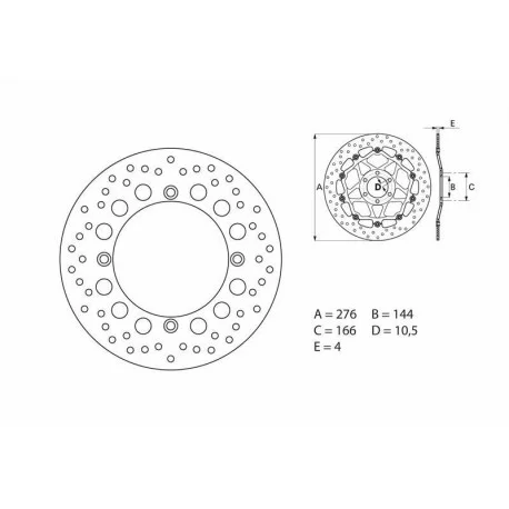 Disque de frein BREMBO Oro rond fixe 68B407C7