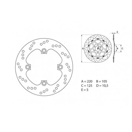 Disque de frein BREMBO Serie Oro fixe 68B40748