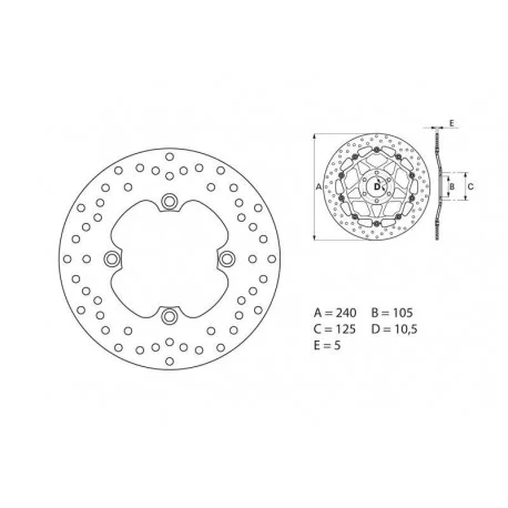 Disque de frein BREMBO Serie Oro fixe 68B40780