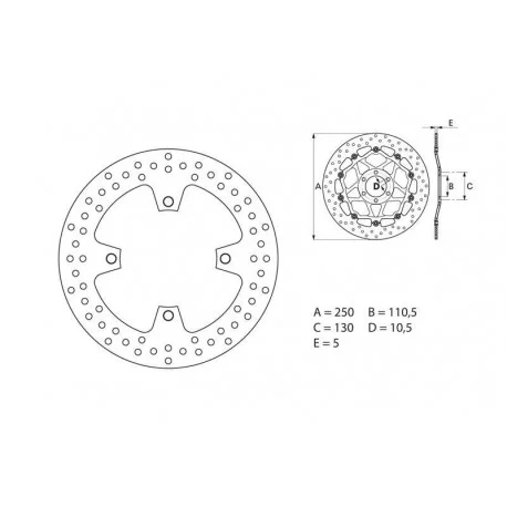 Disque de frein BREMBO Serie Oro fixe 68B407A3
