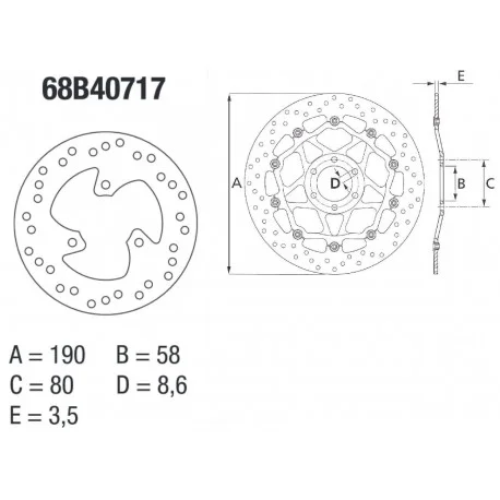 Disque de frein BREMBO Serie Oro fixe – 68B40717