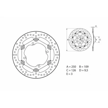 Disque de frein flottant moto brembo 78B40811