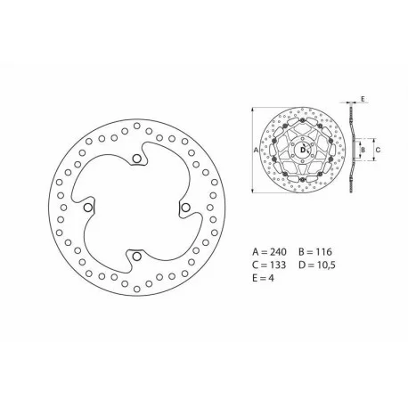 Disque de frein moto brembo 68B40782