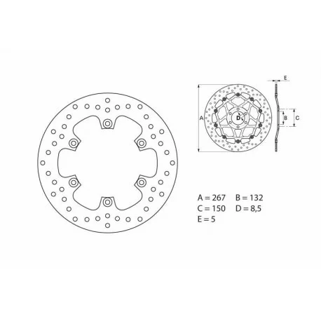 Disque de frein moto brembo 68B407E4