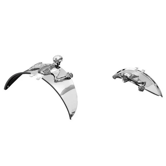 Emblème Highway Hawk Adhésif tête de mort 100 mm pour visière de phare Universel – Gris Ref : HIG0196 / 66-071