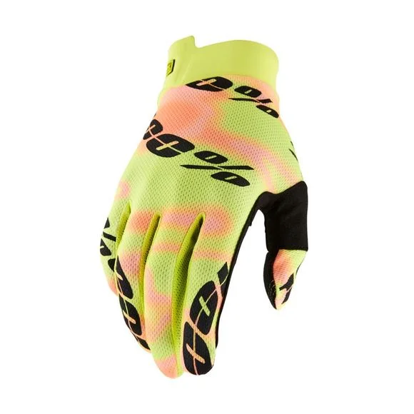 Gants cross 100% ITRACK – KALEDO 2023 – Jaune / Orange Ref : CE1233
