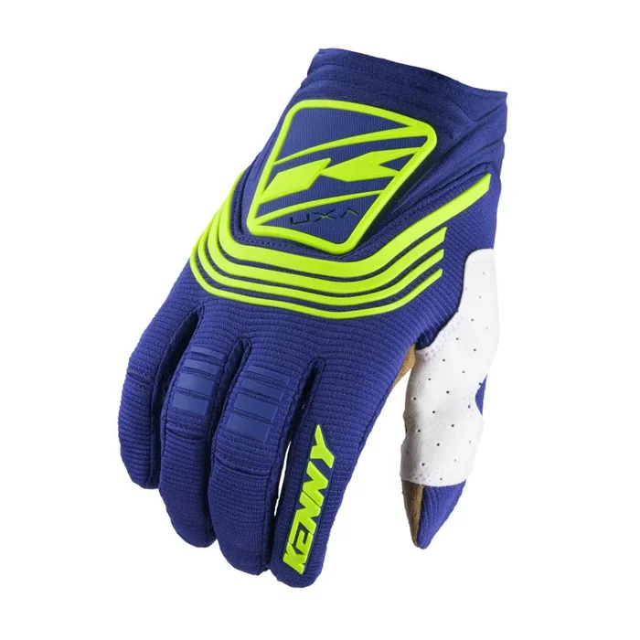 Gants Cross KENNY TITANIUM Bleu Jaune Fluo